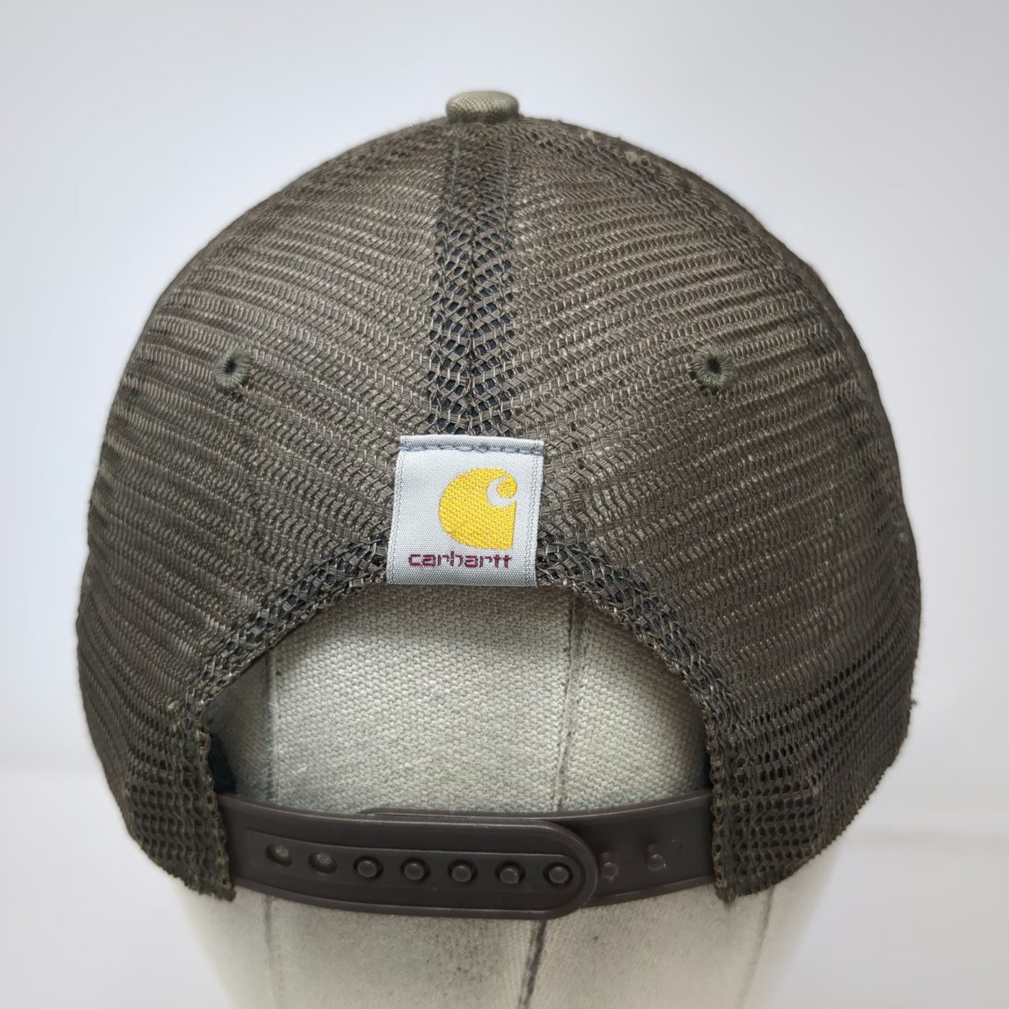 Carhartt Trucker Hat Gray Brown One Size Mesh Snapback Embroidered Logo