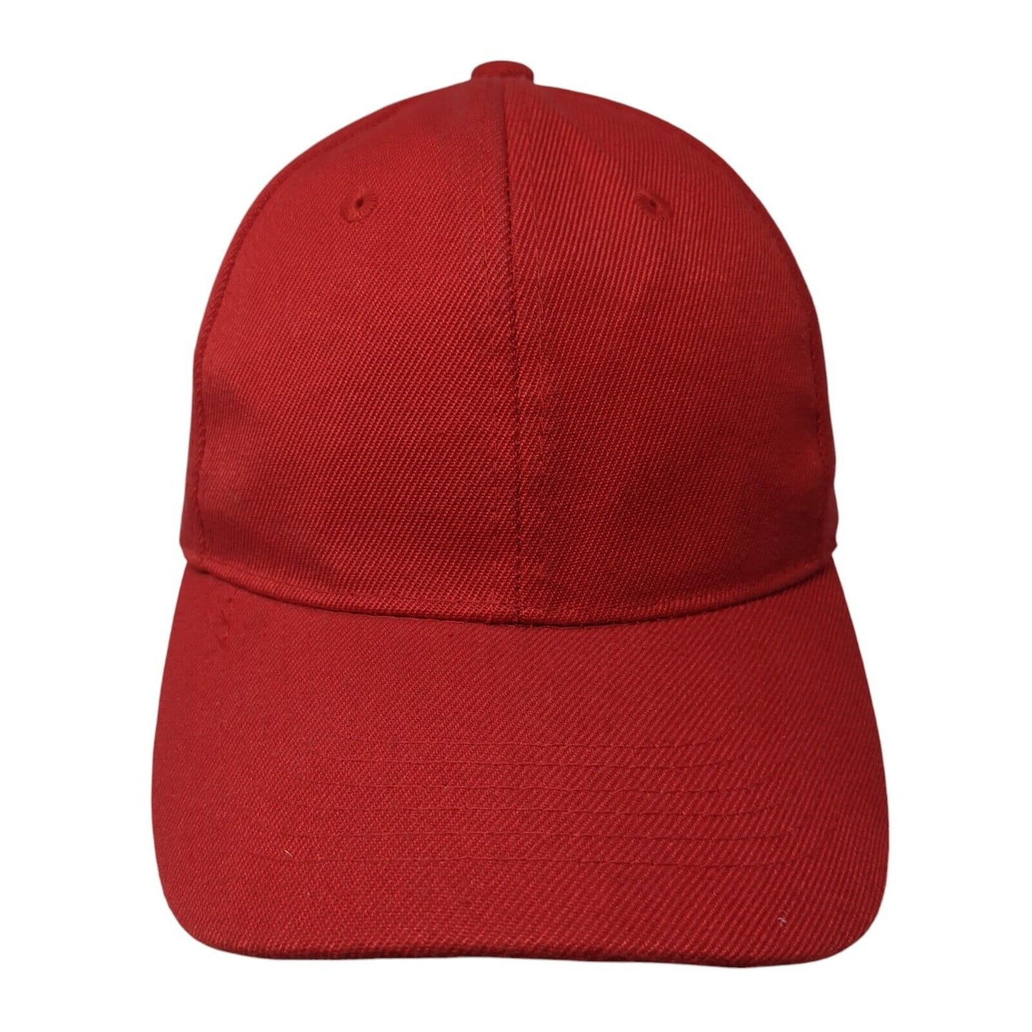 Unbranded Strapback Hat Solid Red One Size Adjustable Blank 6 Panel