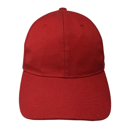 Unbranded Strapback Hat Solid Red One Size Adjustable Blank 6 Panel