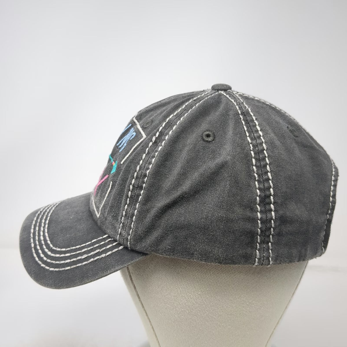 Gray One Size Baseball Cap Hat Chasing My Joy Arrow Contrast Stitching Strapback