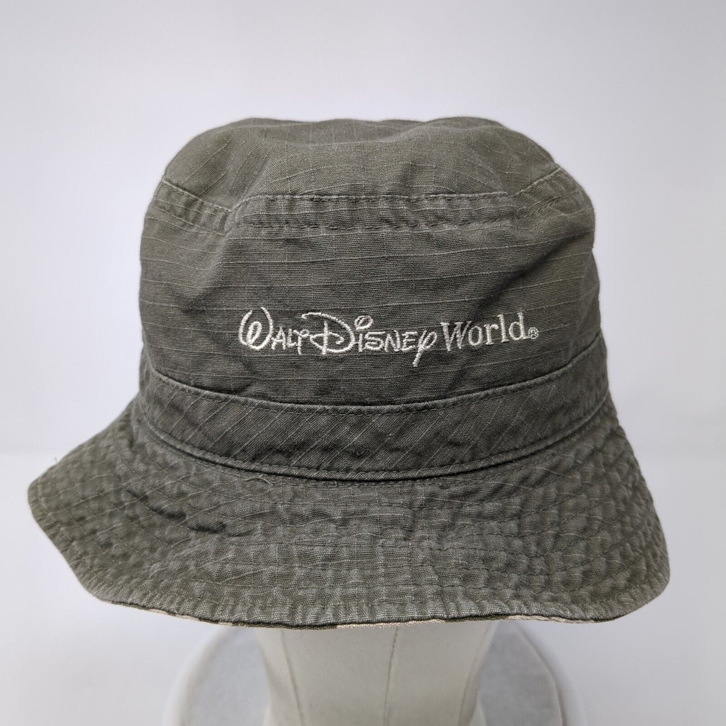 Walt Disney World Mickey Bucket Hat Brown OS Embroidered Lined Floral Print