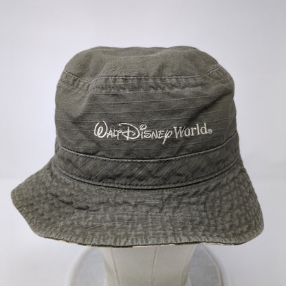 Walt Disney World Mickey Bucket Hat Brown OS Embroidered Lined Floral Print