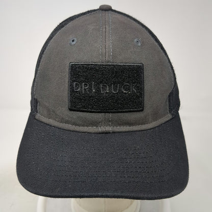 DRI DUCK Trucker Hat Black Gray One Size Mesh Back Snapback Patch Canvas Rugged