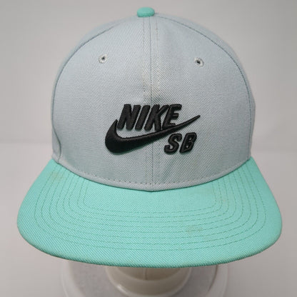 Nike SB Skateboard Snapback Hat Gray Blue Embroidered Logo Adjustable OSFA