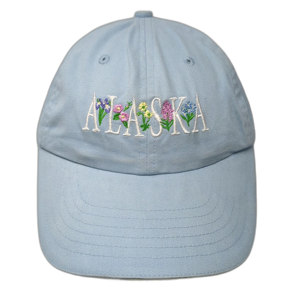 Tongass Trading Co Baseball Cap Blue One Size Alaska Floral Embroidery Hat