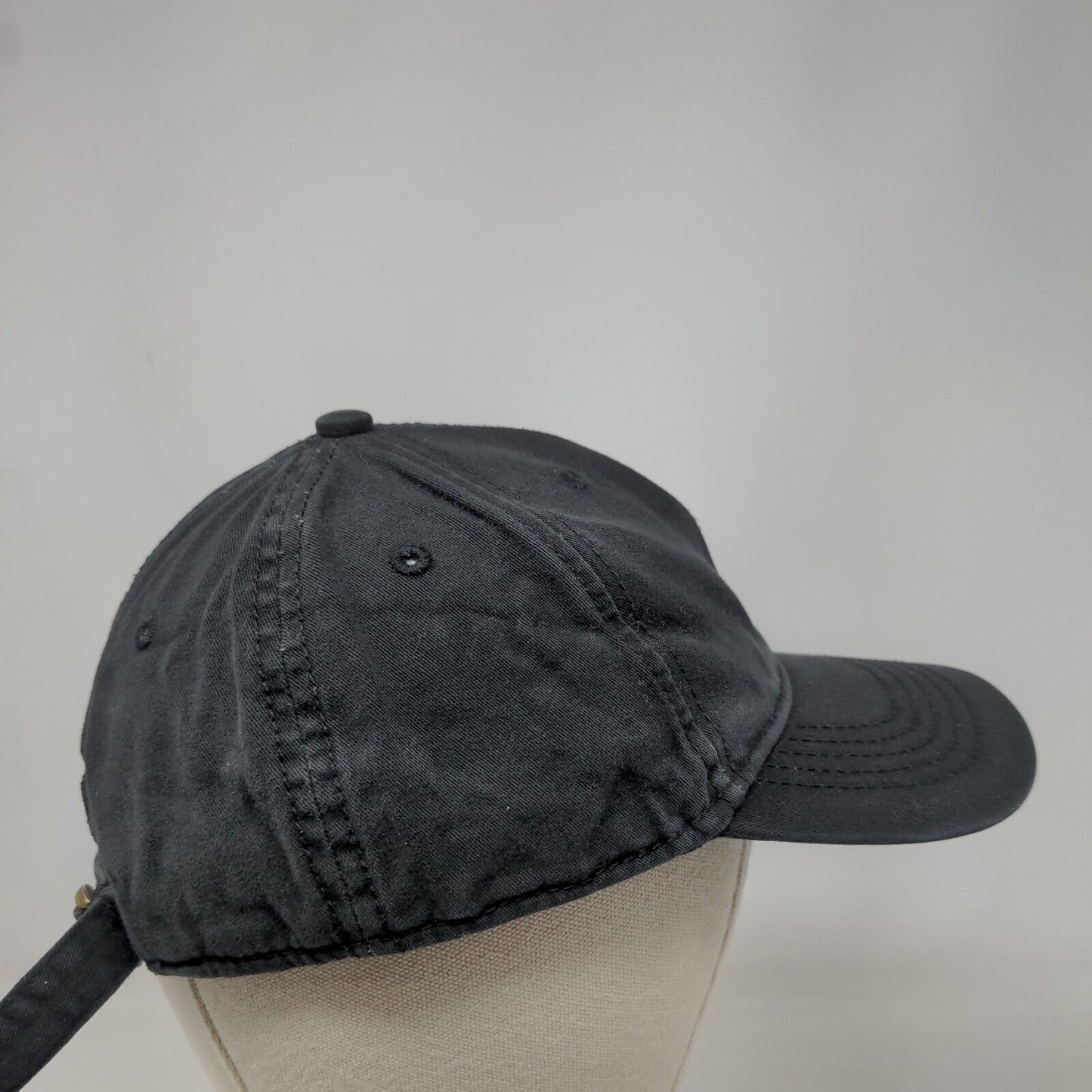 Unbranded Slideback Hat Black OSFM Adjustable 6 Panel Vent Holes Blank
