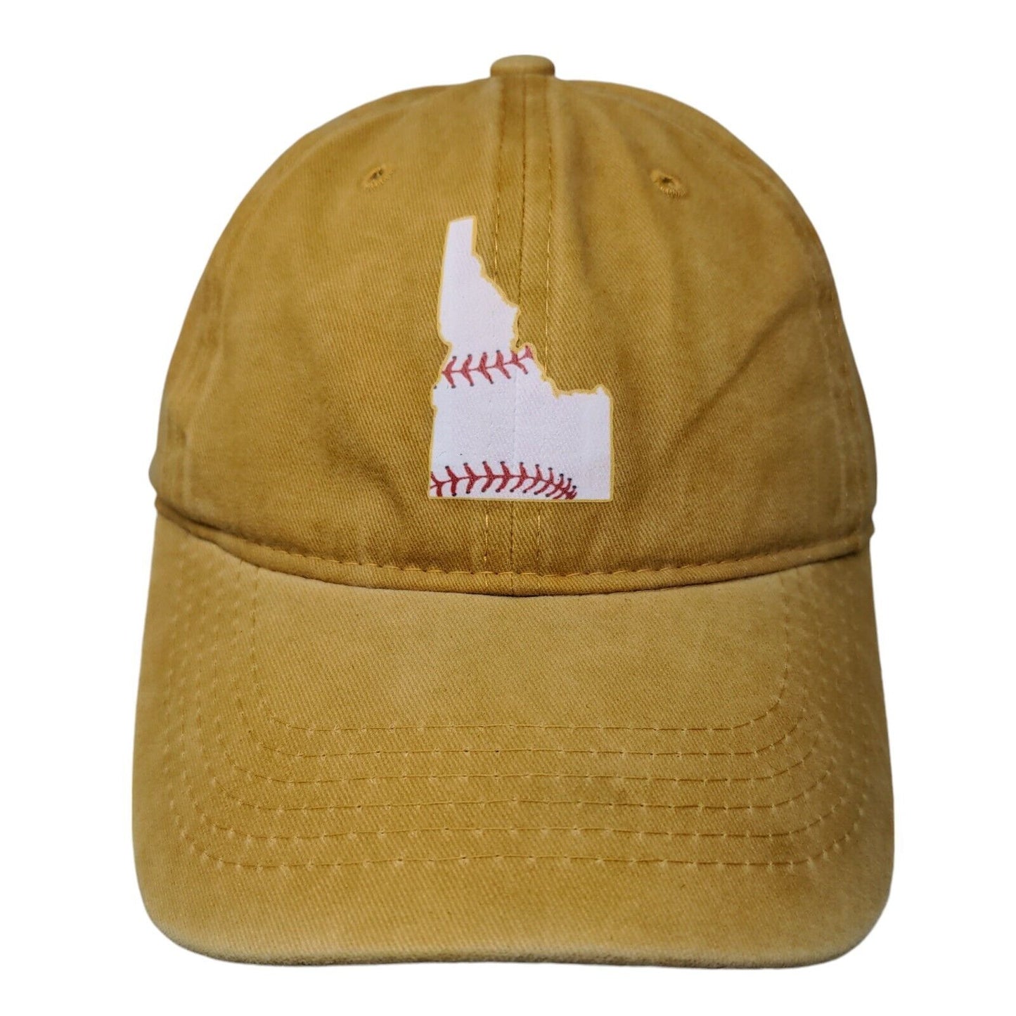 Unbranded Slideback Hat Tanish-Yellow One Size Adjustable 6 Panel Idaho Baseball