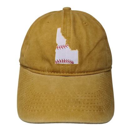 Unbranded Slideback Hat Tanish-Yellow One Size Adjustable 6 Panel Idaho Baseball