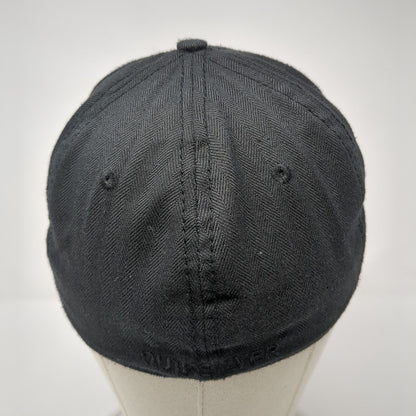 Quiksilver Fitted Hat Black One Size Stretch Fit Embroidered New Era