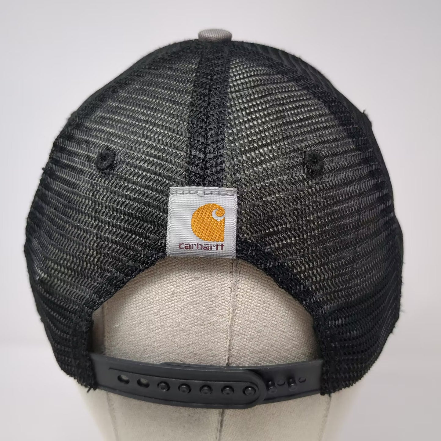 Carhartt Gray Trucker Hat One Size Mesh Snapback Workwear Embroidered Patch