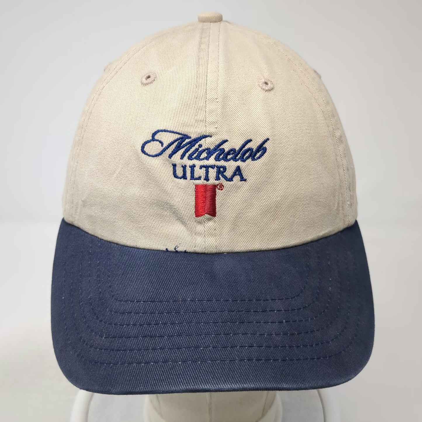 Capstone Michelob Ultra Logo Baseball Cap Beige Blue One Size Strapback Hat