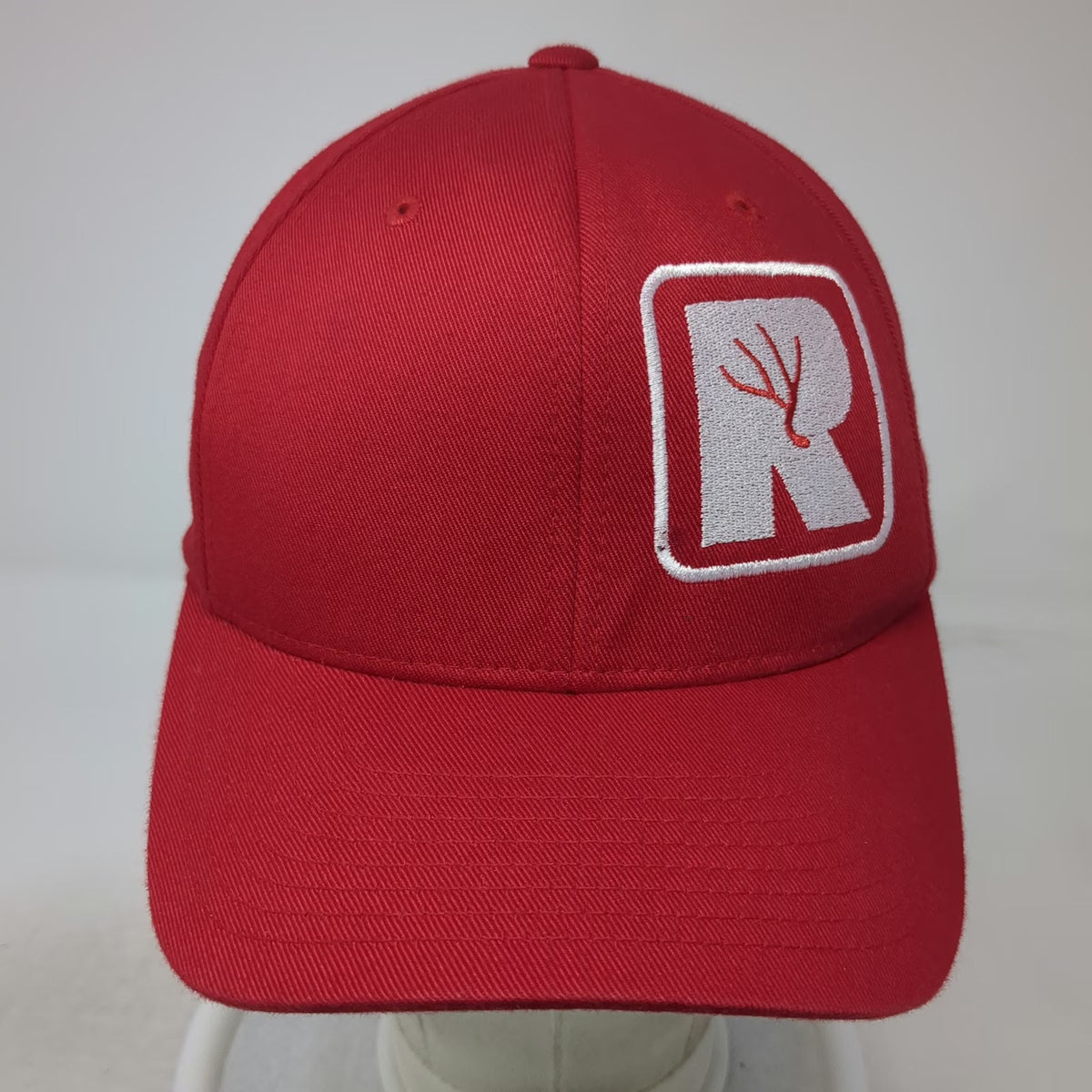 Port Authority Red Baseball Cap M Fitted Flexfit Rackssite Antler Logo Hat
