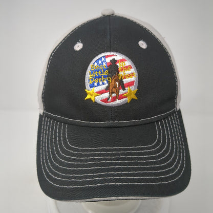 Best Little Derby In The West Strapback Hat Black OS Adjustable Embroidered OC