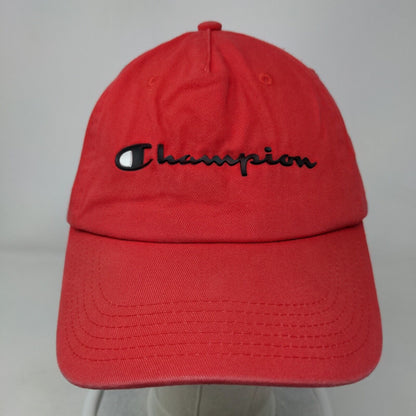 Champion Slideback Hat Red OSFA Adjustable 6 Panel Vent Holes