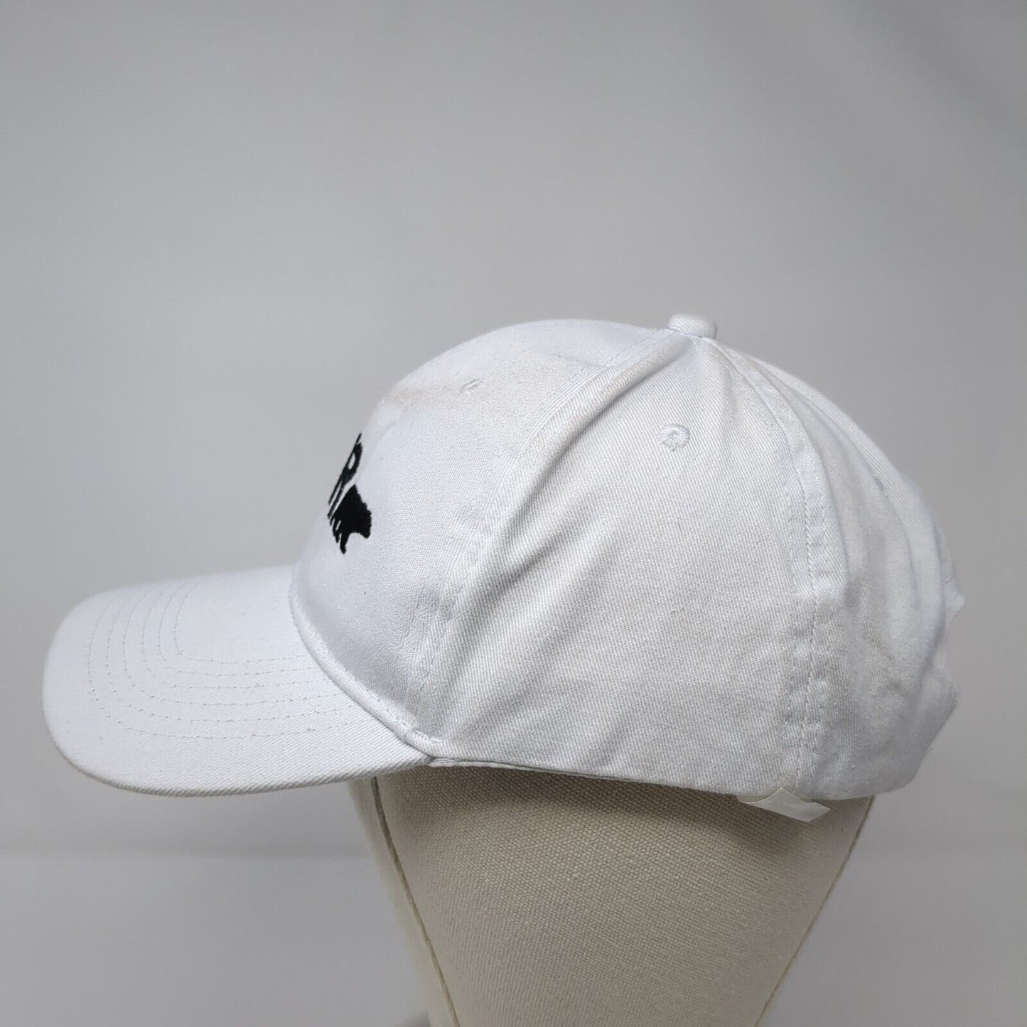 BEHR Strapback Hat White One Size Adjustable Embroidered Vented Holes 6 Panel