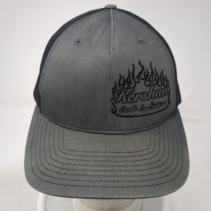 Richardson Trucker Hat Gray One Size Snapback Kershaw Curb & Gutter Flames Mesh