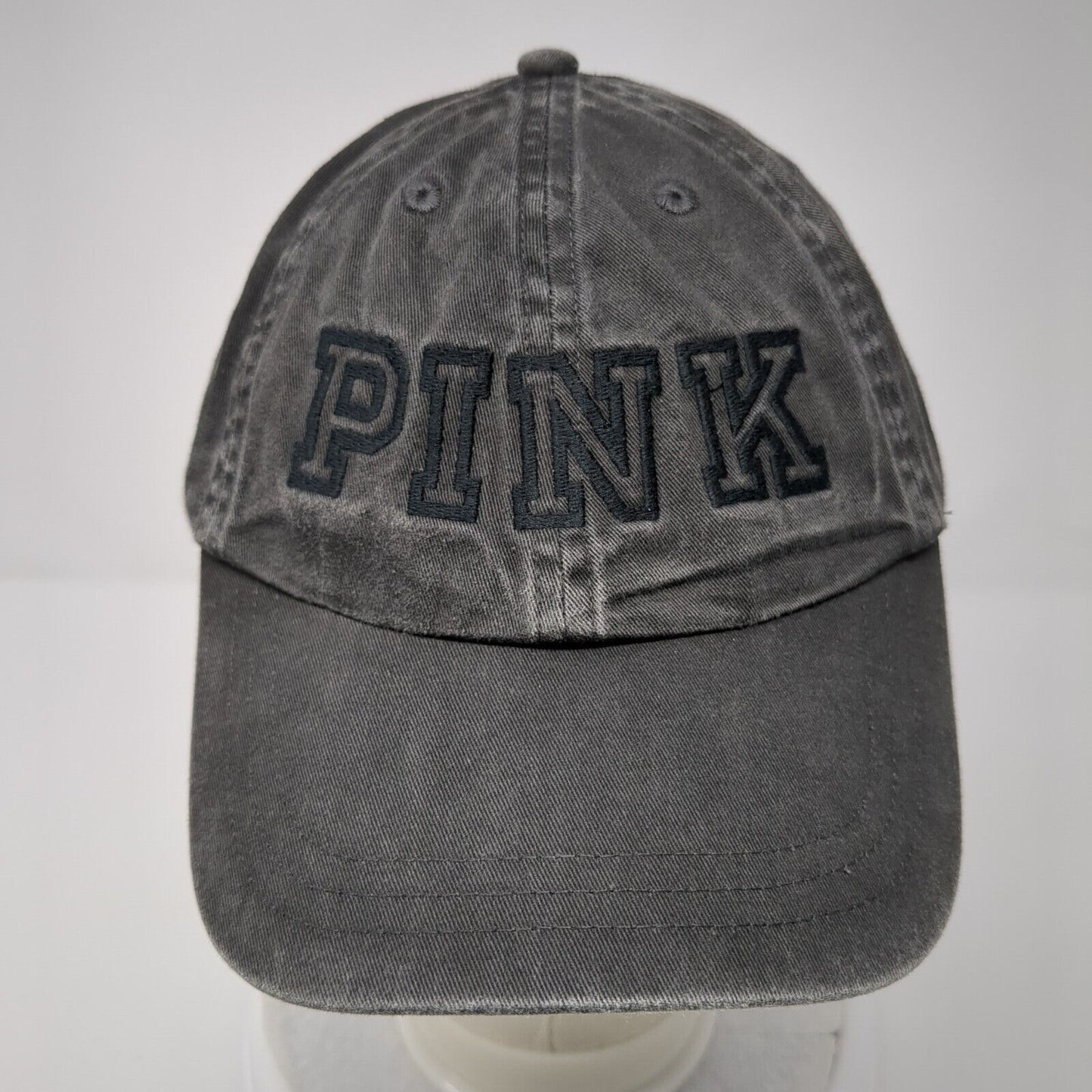 PINK Slideback Hat Black OS Adjustable Embroidered Victoria's Secret Cotton