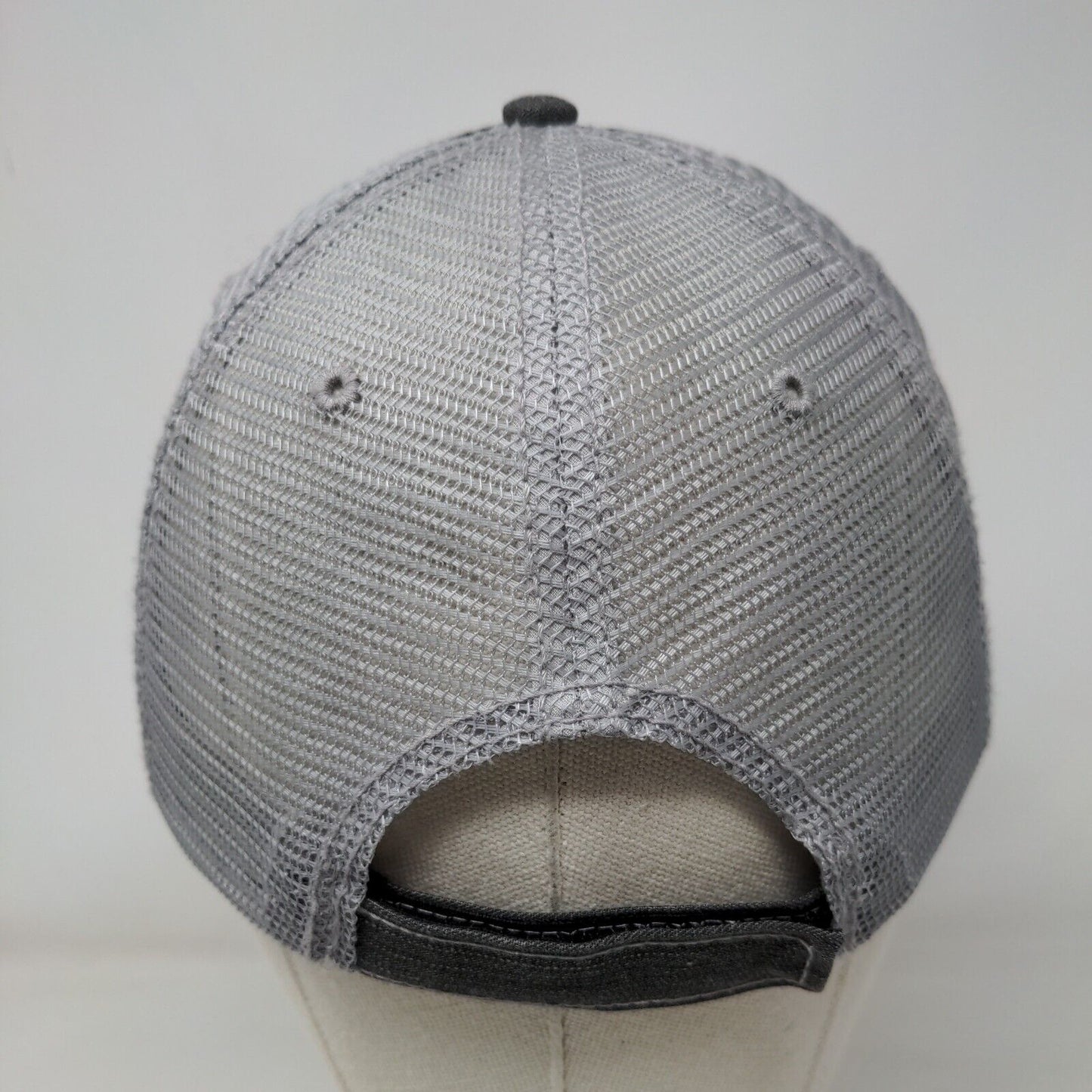Softball Mom Strapback Trucker Hat Gray OSFA Adjustable Mesh Back Distressed