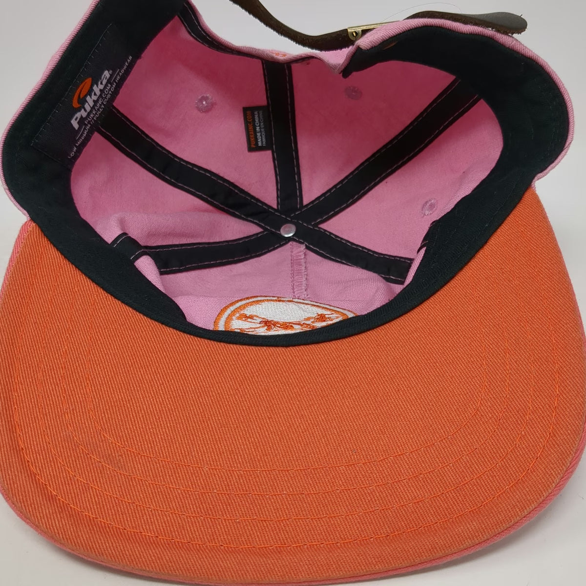 Pukka 5 Panel Pink Hat One Size Treefort Music Festival Leather Strapback Cotton
