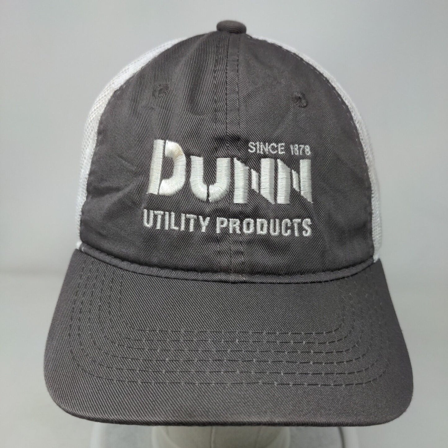 Dunn Utility Products Strapback Trucker Hat Gray One Size Adjustable Mesh Back