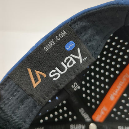 Suay Trucker Hat Blue XL Snapback Perforated Performance CompuNet Logo Patch