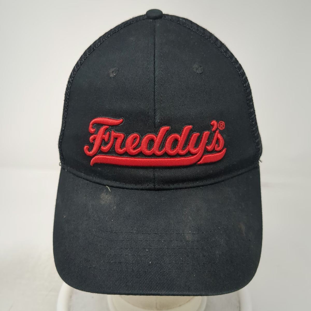Freddy's Trucker Hat Black One Size Mesh Snapback Embroidered Logo Steakburger