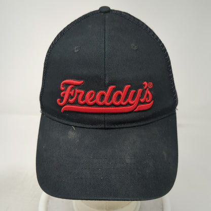 Freddy's Trucker Hat Black One Size Mesh Snapback Embroidered Logo Steakburger