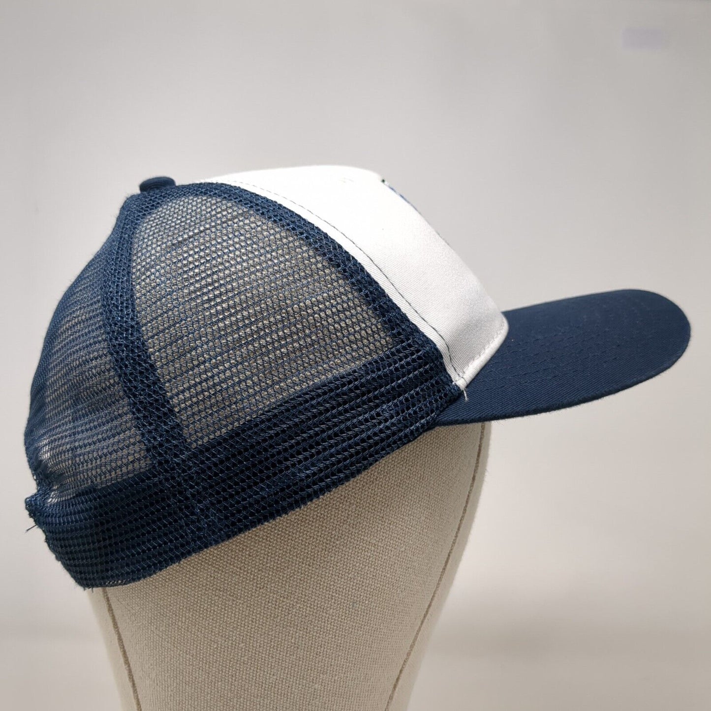 The Authentic T-Shirt Company Snapback Trucker Hat Blue OSFA Adjustable Meshback