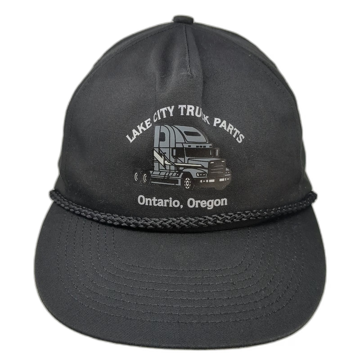 Black One Size 5 Panel Snapback Hat Lake City Truck Parts Ontario Oregon Rope