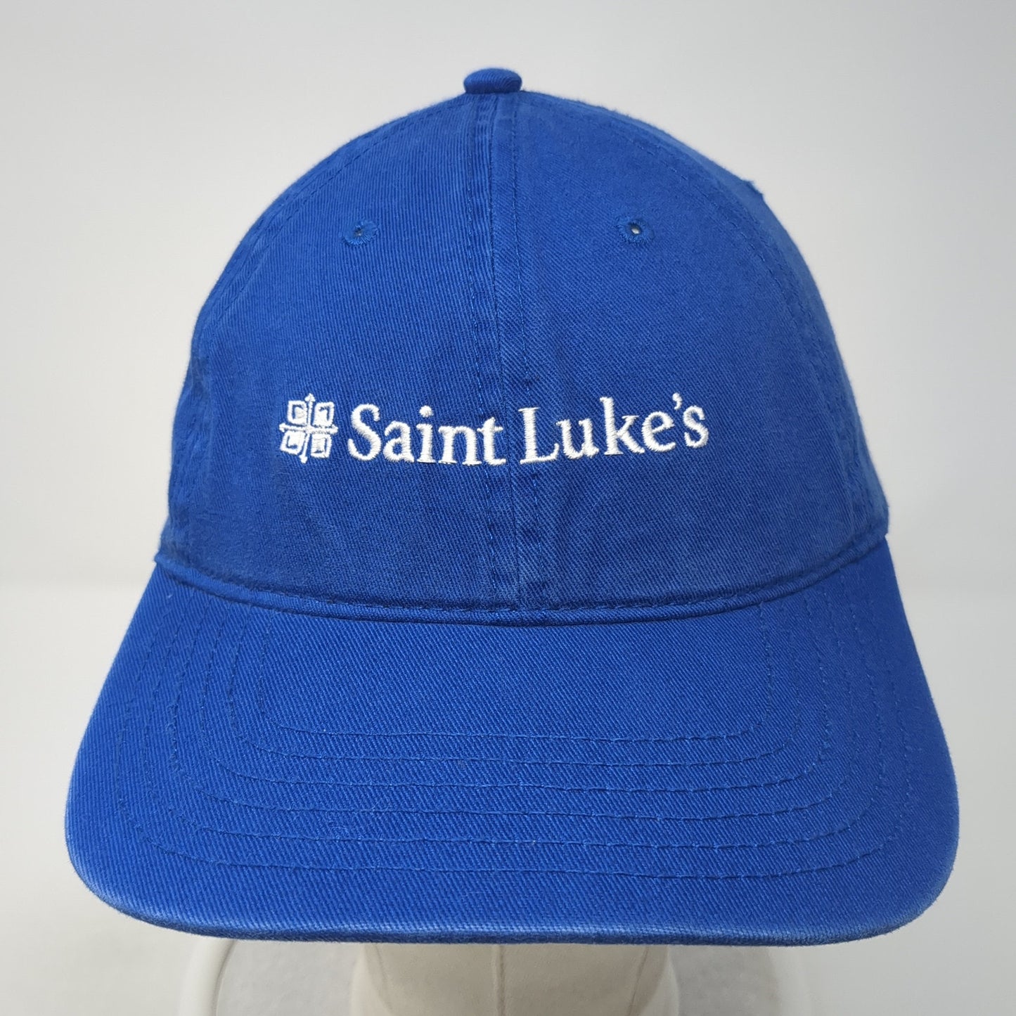 Saint Luke's Slideback Hat Blue One Size Adjustable Embroidered Otto