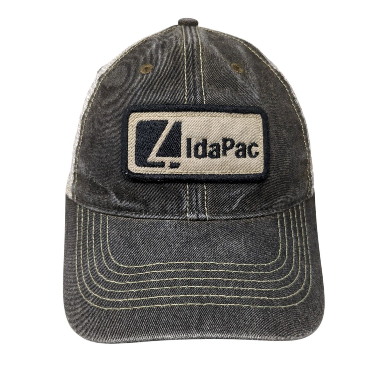 IdaPac Snapback Trucker Hat Gray OS Adjustable Embroidered Mesh Back Legacy