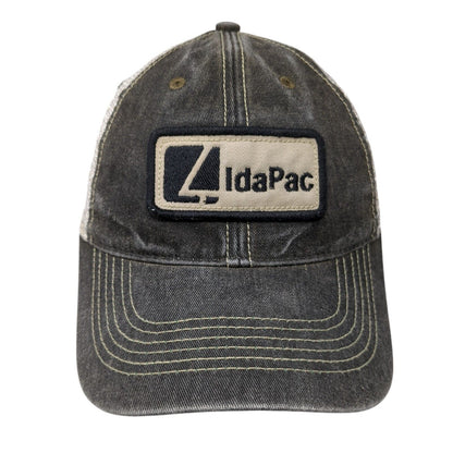 IdaPac Snapback Trucker Hat Gray OS Adjustable Embroidered Mesh Back Legacy