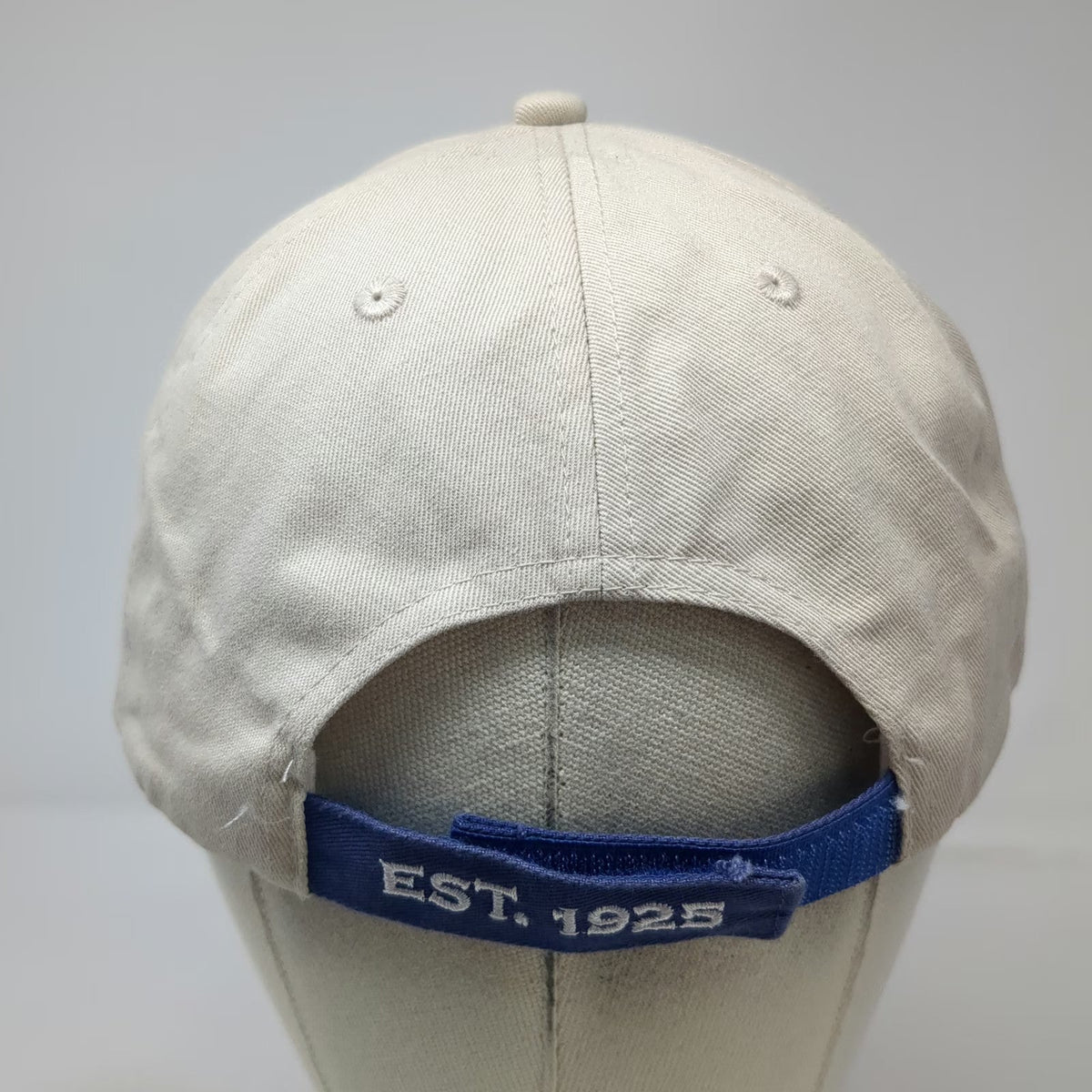HDS Headwear Erie Insurance Baseball Cap Beige Blue One Size Strapback Logo Hat