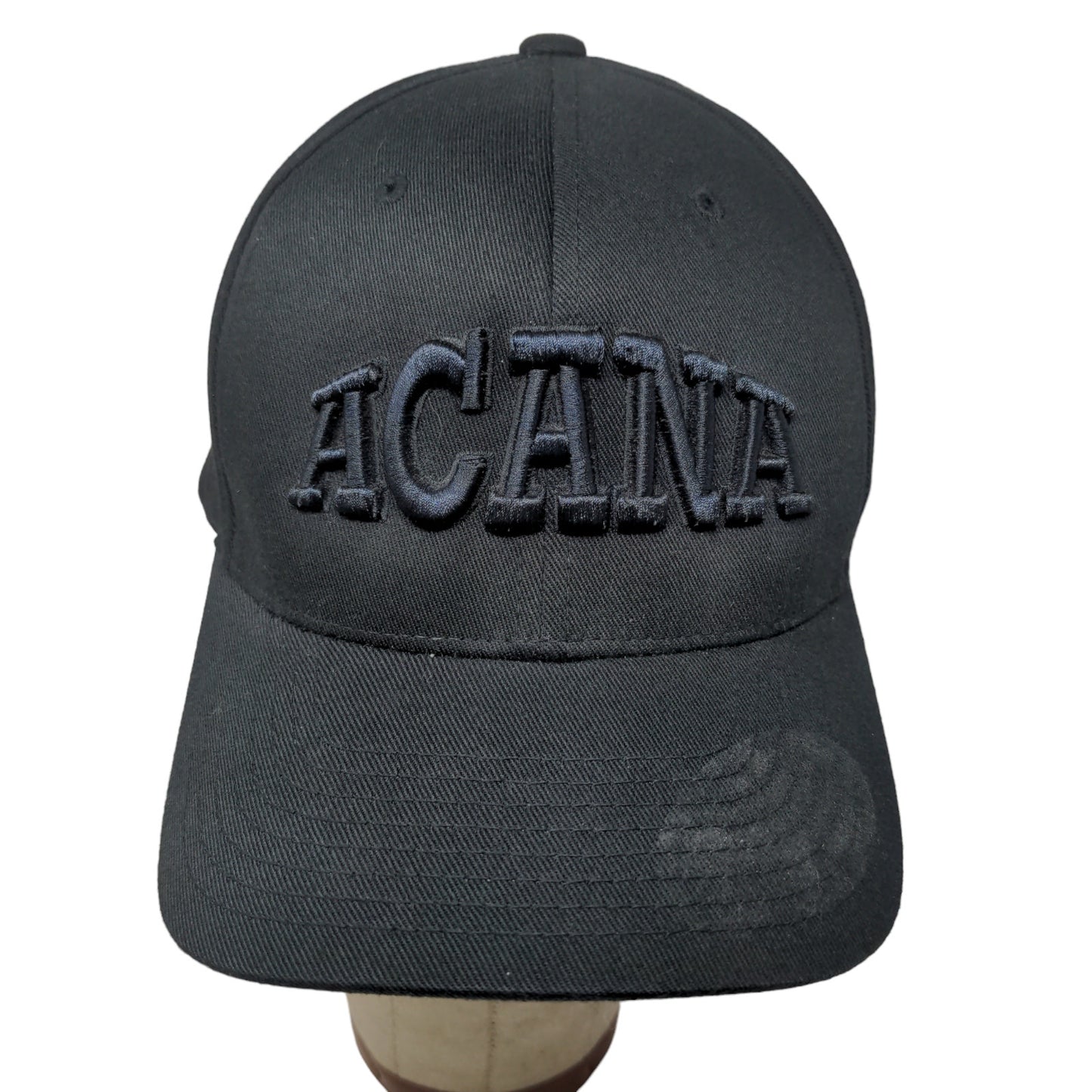 Flexfit Men's Fitted Hat Black Size L-XL Embroidered Acana Logo Maple Leaf
