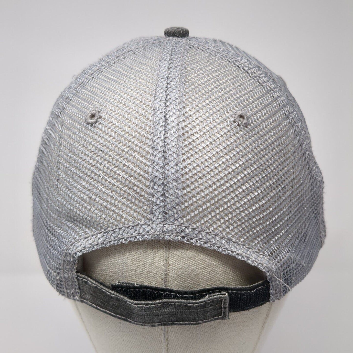 HG Strapback Mesh Back Trucker Hat Gray One Size Embroidered 6 Panel