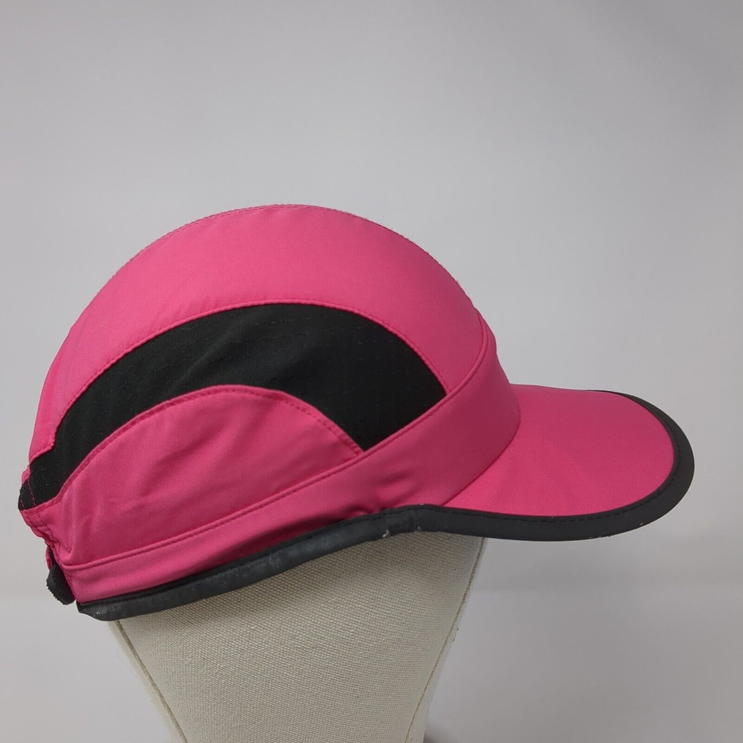 Asics Strapback Hat Pink One Size Adjustable Black Trim Running Outdoor