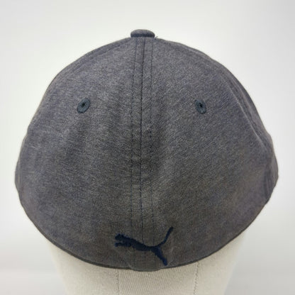 Puma Baseball Cap Blue XL Metal Logo Fitted Heathered Athletic Sports Casual Hat