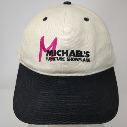 Cotton Deluxe Michael's Furniture Showplace Beige Black Baseball Cap OSFM Hat