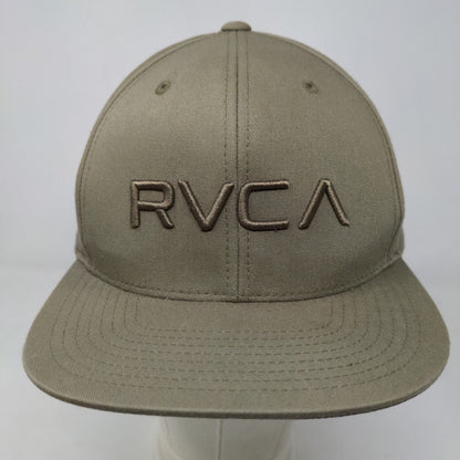 RVCA Men's Snapback Hat Green Embroidered Logo Cotton Blend Adjustable