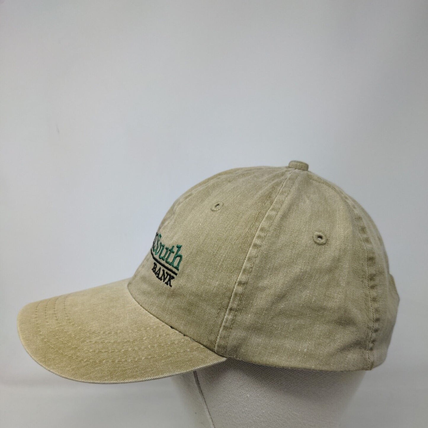 GrandSouth Bank Slideback Hat Tan One Size Embroidered Cotton Deluxe