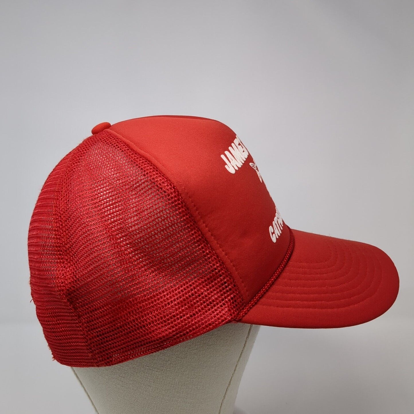 James Bayou Catfish Cookers Snapback Rope Trucker Hat Red One Size