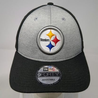 New Era Pittsburgh Steelers NFL Black Gray One Size 9FORTY Curved Brim Logo Hat