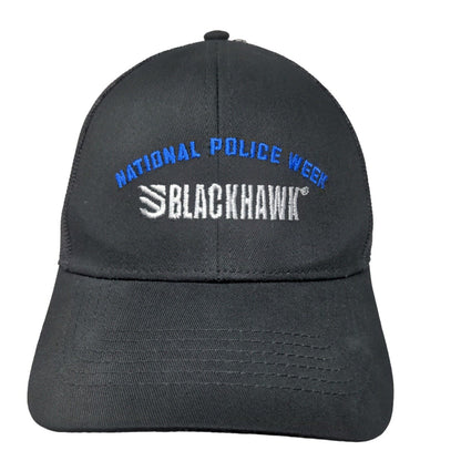 National Police Week Blackhawk Snapback Trucker Hat Black One Size Mesh Back