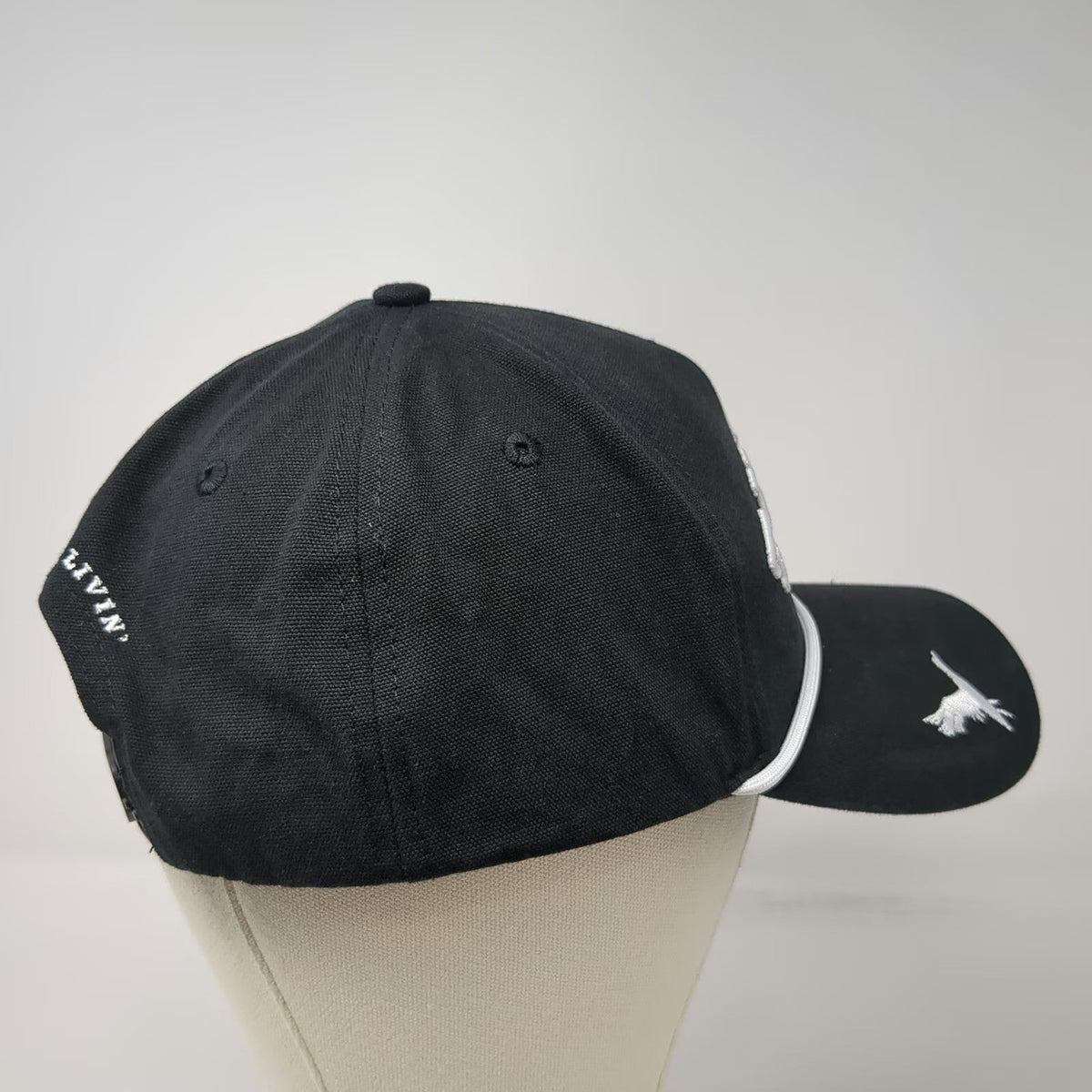 Too Turnt 5 Panel Black One Size Hat Rope Snapback Goose Logo Livin Block Text