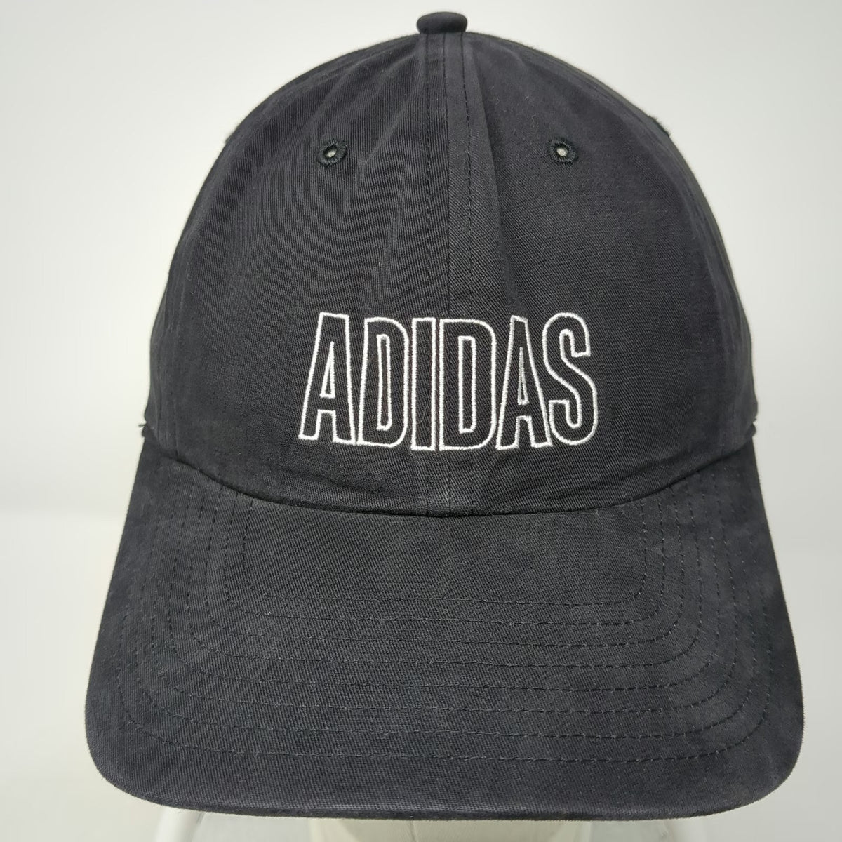 Adidas Baseball Cap Black White One Size Embroidered Wordmark Slideback Hat