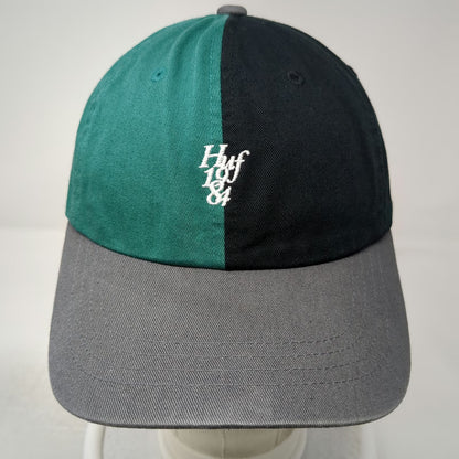 HUF Baseball Cap Green Black Gray One Size 1984 Logo Split Panel Cotton Hat