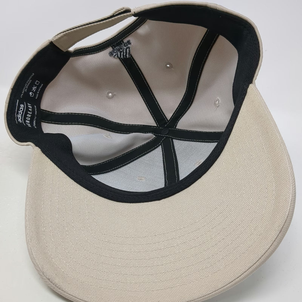 adidas Baseball Cap Beige Black One Size AEROREADY Recycled Strapback Logo Hat
