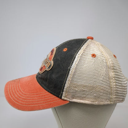 Legacy Trucker Hat Black Orange One Size Atlantis Paradise Island Patch Mesh