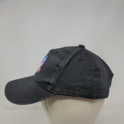 Fox Slideback Hat Black One Size Adjustable Vent Holes 6 Panel