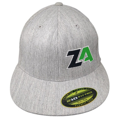 ZA Zombie Acres Fitted Hat Gray 7 1/4-7 5/8 Embroidered Flexfit Tech